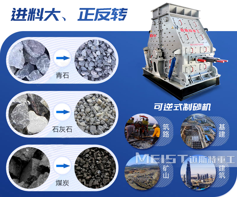 可逆式制砂機(jī)加工石灰石效果好